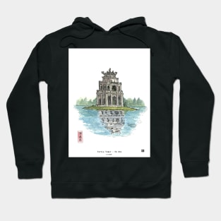 Turtle Tower Hanoi Vietnam (Hồ Hoàn Kiếm) Illustration Hoodie